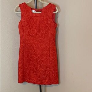 Jones Studio Vibrant Orange Patterned Mini Dress